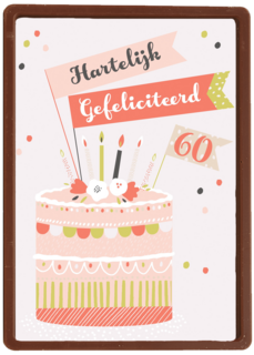 Verjaardagskaart leeftijden 60 Verjaardagstaart