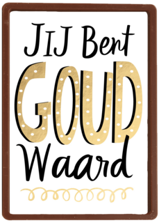 Complimentkaart Jij bent goud waard