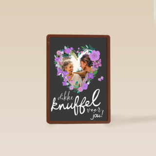 moederdag fotokaart dikke knuffel voor jou bloemen hart