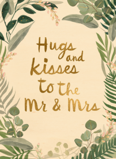 Trouwdagkaart Hugs and kisses to the Mr and Mrs Jungle style