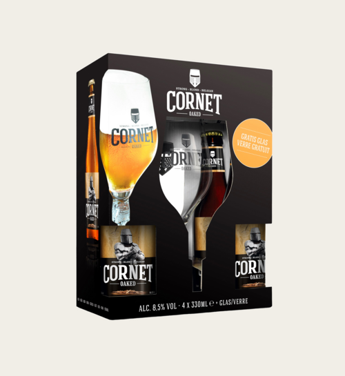 Cornet Oaked 4x33 cl inclusief bierglas