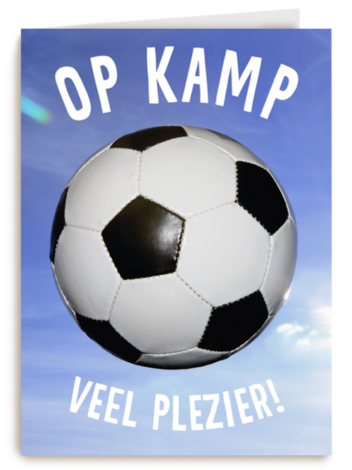 Op kamp kaart met voetbal veel plezier