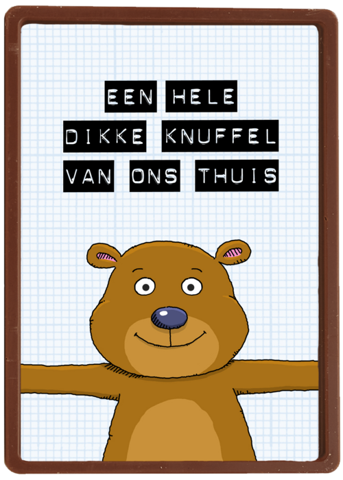 op kamp kaart een hele dikke knuffel van ons thuis