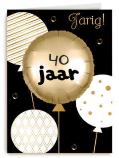 verjaardag kaart leeftijden 40 ballon
