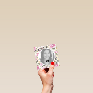 fotokaart happy bday bloemen achtergrond