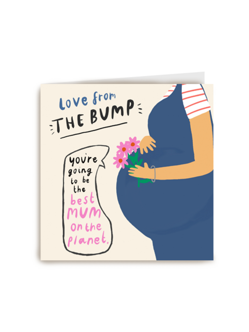 moederdag kaart hip love from the bump