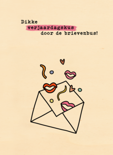 Verjaardagskaart Verjaardagskus Door De Brievenbus