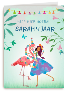 hiep hiep hoera met de flamingo