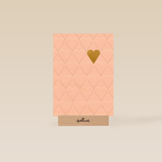 valentijnskaart stijlvol roze met gouden hart