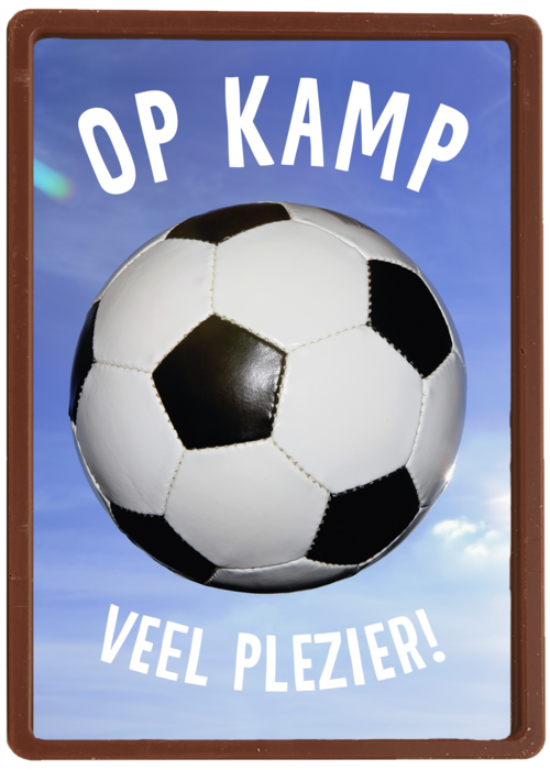 Op kamp kaart met voetbal veel plezier