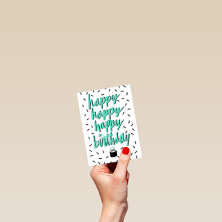 Verjaardagskaart happy birthday quote taart