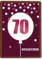 Verjaardagskaart leeftijden vrouw 70 ballon