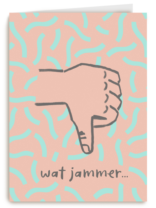 gezakt kaart thumbs down