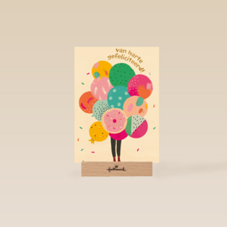 Verjaardagskaart tiener meisje enorme tros ballonnen