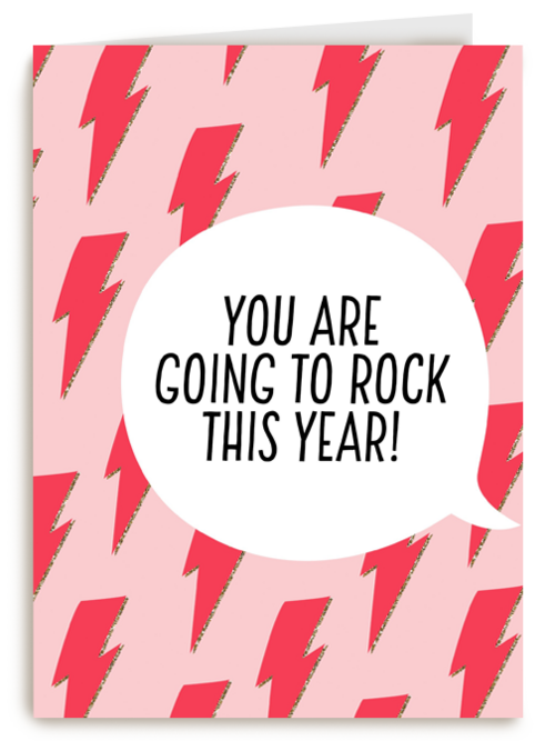 nieuwjaarskaart goede voornemens you are going to rock this year