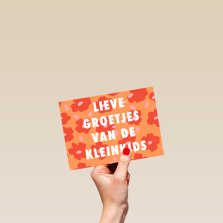 Opa en oma kaart groetjes van de kleinkids