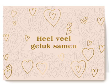 Heel veel geluk samen gouden hartjes