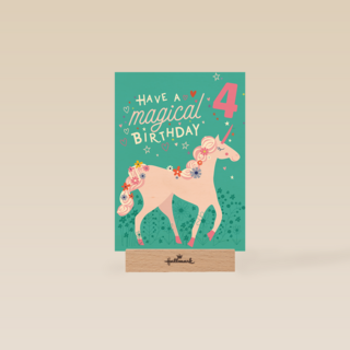 Verjaardagskaart unicorn met leeftijd