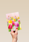 lente kaart tulpen voorjaar