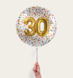 Ballon 30 jaar Confetti Goud 