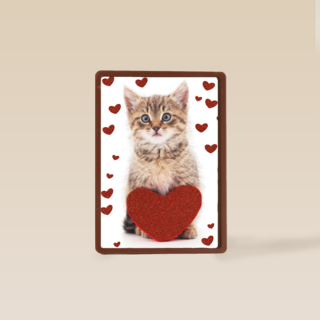 valentijnskaart klassiek poes met hart