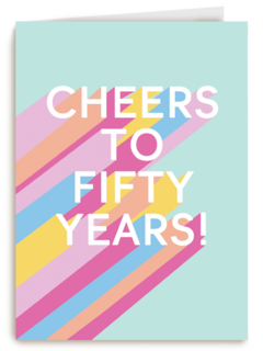 Verjaardagskaart vrouw cheers to fifty years 50