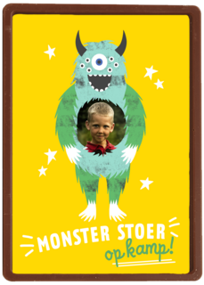 Monster stoer op kamp fotokaart