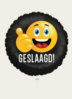 Ballon Geslaagd Emoij Zwart