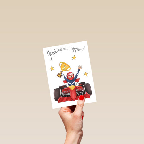 Matia studio raceauto gefeliciteerd topper