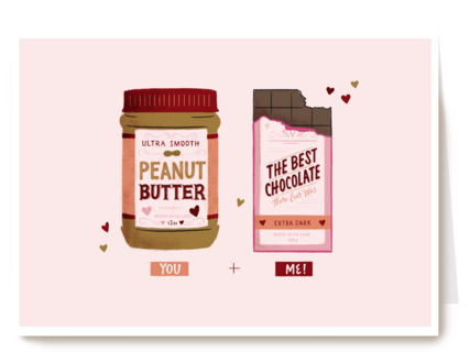 Liefde kaart peanut butter and chocolate