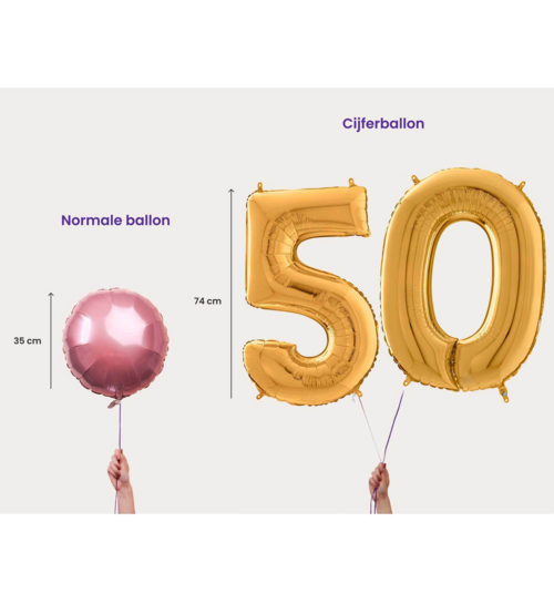 Cijferballon 60 Jaar Goud XL