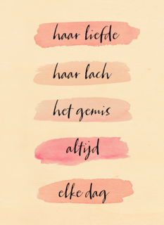 Herinnering kaart Moederdag Haar liefde haar lach