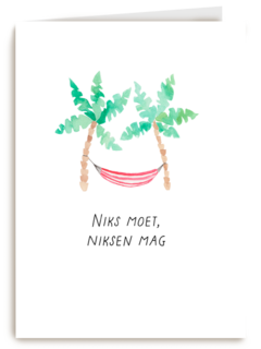 Niks moet niksen mag hangmat met 2 palmbomen