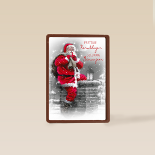 kerst top 10 kaart kerstman op een schoorsteen