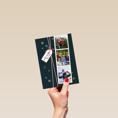 kerstkaart fotokaart fotostrip 3 kaders