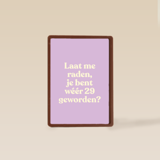 verjaardag kaart vrouw weer 29 geworden