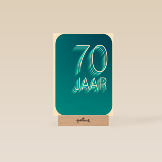 Verjaardagskaart 70 jaar blauw groen