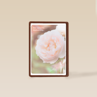 condoleance kaart klassiek met oprechte deelneming roos