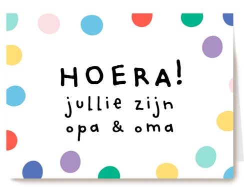 geboorte kleinkind confetti hoera jullie zijn opa en oma