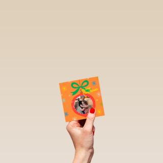 kerstkaart kerstbal met foto