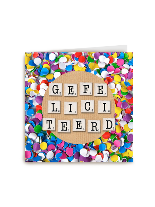 confetti cirkel gefeliciteerd
