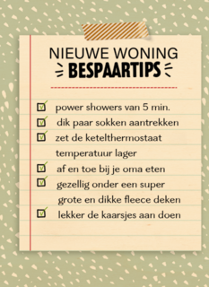 Nieuwe woning kaart bespaartips