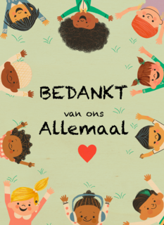 Bedankt kaart juf meester