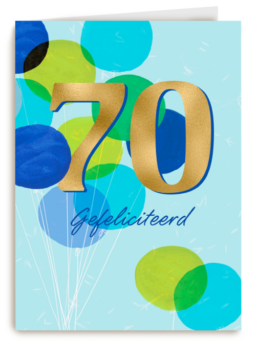 Verjaardagskaart 70 met ballonnen