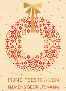 Kerstkaart zakelijk Kerstkrans Aanpasbare tekst