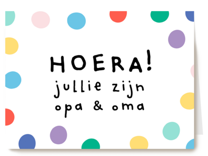 geboorte kleinkind confetti hoera jullie zijn opa en oma