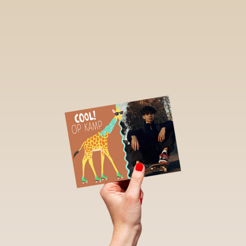 Giraf Cool Op Kamp fotokaart