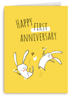 happy first anniversary with these rabbits
