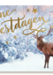Rendier kerstkaart winter tafereel