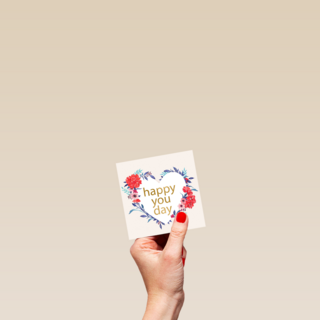 hart met bloemen happy you day